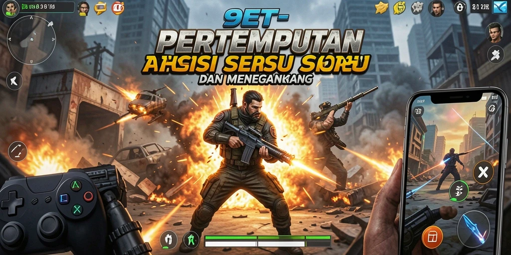 Gameplay menegangkan dalam 9ET menunjukkan aksi pertempuran yang seru.