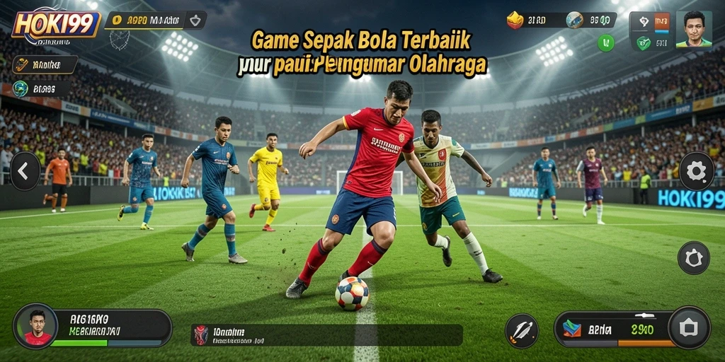 Screenshot HOKI99 menampilkan aksi seru dalam permainan sepak bola.