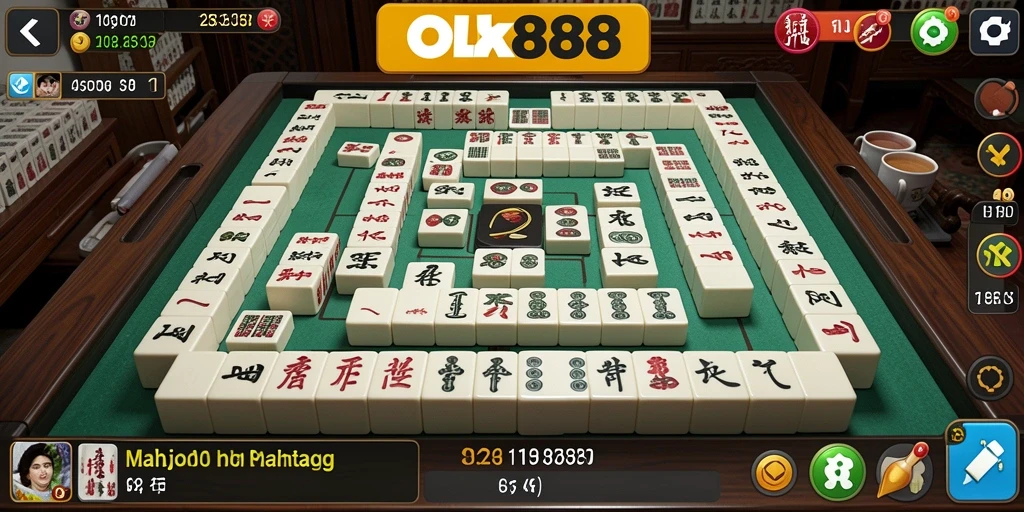 Tampilan gameplay seru dan menantang di OLX888 Mahjong.