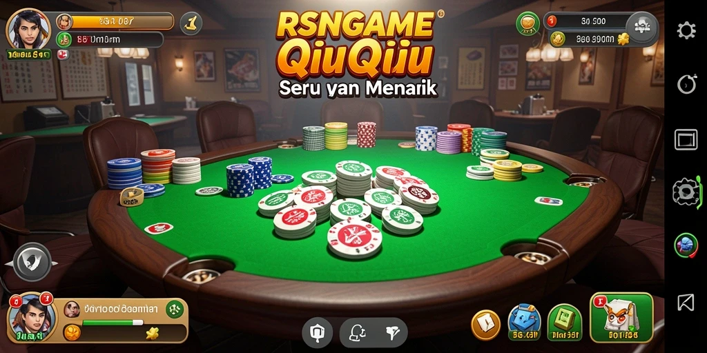 Screenshot gameplay RSNGAME yang menampilkan momen seru saat bermain QiuQiu.