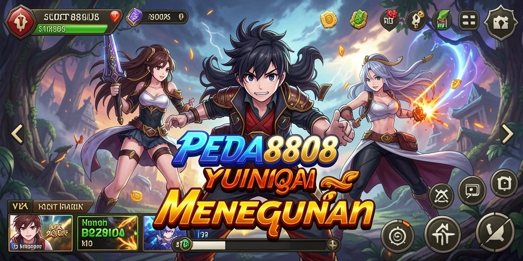 Screenshot menunjukkan gameplay SLOT8808 dengan karakter anime yang menarik.